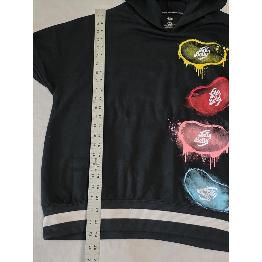 Justice x Jelly Belly LIMITED EDITION Girls XL 16/18 Black Fleece Hoodie Beans - Picture 5 of 7